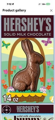 Hersheys Solid Milk Chocolate Bunny Easter Candy Gifts Box 14 Oz