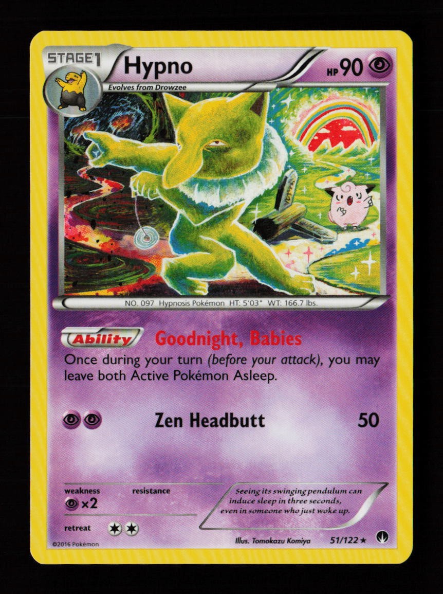Hypno 51/122 Rare Tomokazu Komiya BREAKpoint Pokemon Cards
