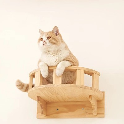 Wandregal Katzenregal Holz Katzenaussicht Kletterregal Kätzchen Wandklettern   