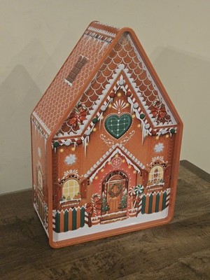 Gingerbread Cookie Tin New Unopened w/cookies! Christmas Tin NEW/SEALED