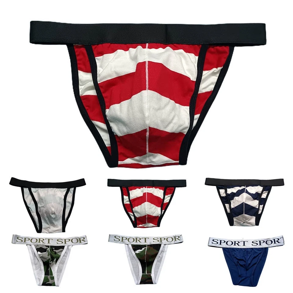 Slip intimo uomo bikini quotidiano cotone traspirante jockstrap lingerie - Immagine 4 di 4