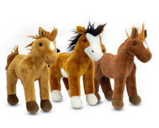Plüsch Pferd stehend 3 verschiedene farben 28cm