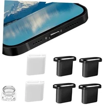 4 Pack Designed for iPhone 15 Pro Max Plus USB C Anti Dust Plugs Charging Black
