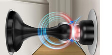 Magnetic Door Stoppers 2 Pack Stainless Steel Black No Drill or Drill NEW