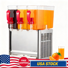 Commercial 3-Tank Juice Dispenser 10L x 3 Stainless Steel Beverage Dispenser