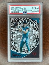 Trevor Lawrence 2021 Panini Chronicles #CVR1 Clear Vision Rookie Red /199 PSA 10