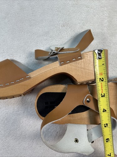 Bjork Swedish Comfort Clog Sandal Leather Mary Jane Wooden Sole Sz 39 - Picture 13 of 13
