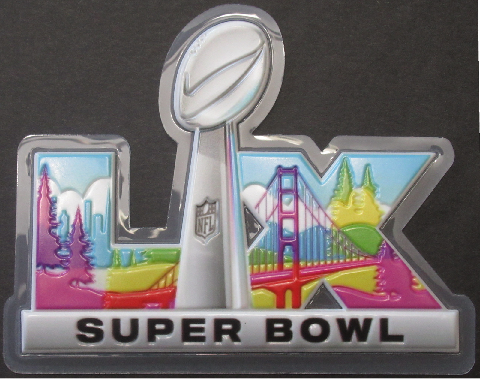 2026 SUPER BOWL 60 LX PLASTIC CHROMAFLEX CLEAR JERSEY PATCH PATRIOTS ...