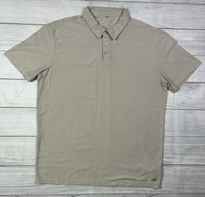 Vuori Polo Shirt Mens L Beige Performance Stretch Golf Short Sleeve Casual V188
