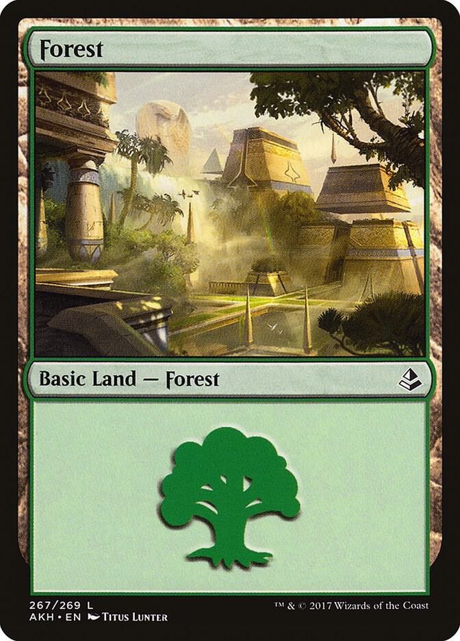 Forest (267) 267 Land Amonkhet Magic: The Gathering Lightly Played