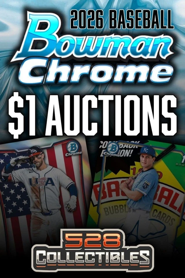 $1 Auctions! 2026 Bowman Chrome Baseball Hobby Box Auctions!
