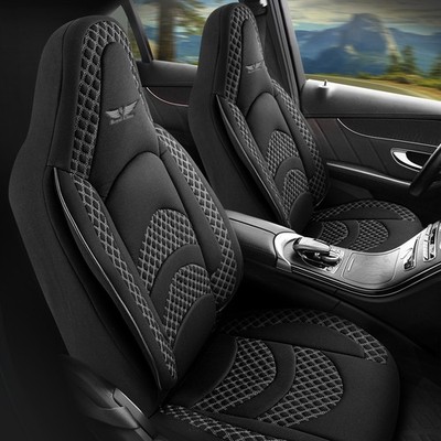 Sitzbezüge Schonbezüge passend für Land Range Rover Velar Schwarz Grau 432L01