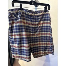 Vintage 70s Sears Roebuck and Co Plaid Shorts Made in USA Blue Red Men 38