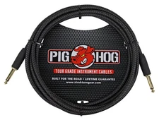 Pig Hog Vintage Serie Instrumentenkabel, Black Woven, 3m/10ft, 6.35 (1/4”) au...