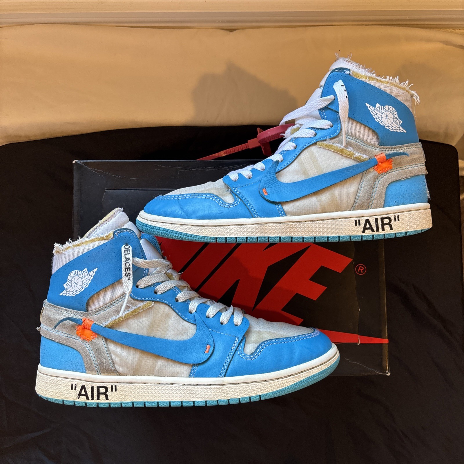 OFF WHITE X NIKE Sneakers Off White x Nike Air Jordan 1 UNC uomo taglia 8