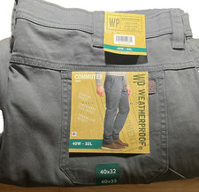 WP Weatherproof The Commuter Stretch Flex Waistband Pant Charcoal 40x30- NWT