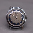 Vintage Timex Electric Dynabeat Watch 70s Men Blue Date Runs Slow Parts Repair