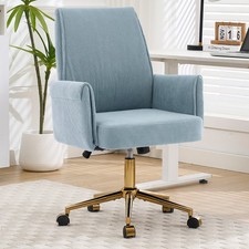 Mid-Back Liftable Ergonomic Office Chair Striped Fabric 6 Colors for Work Study