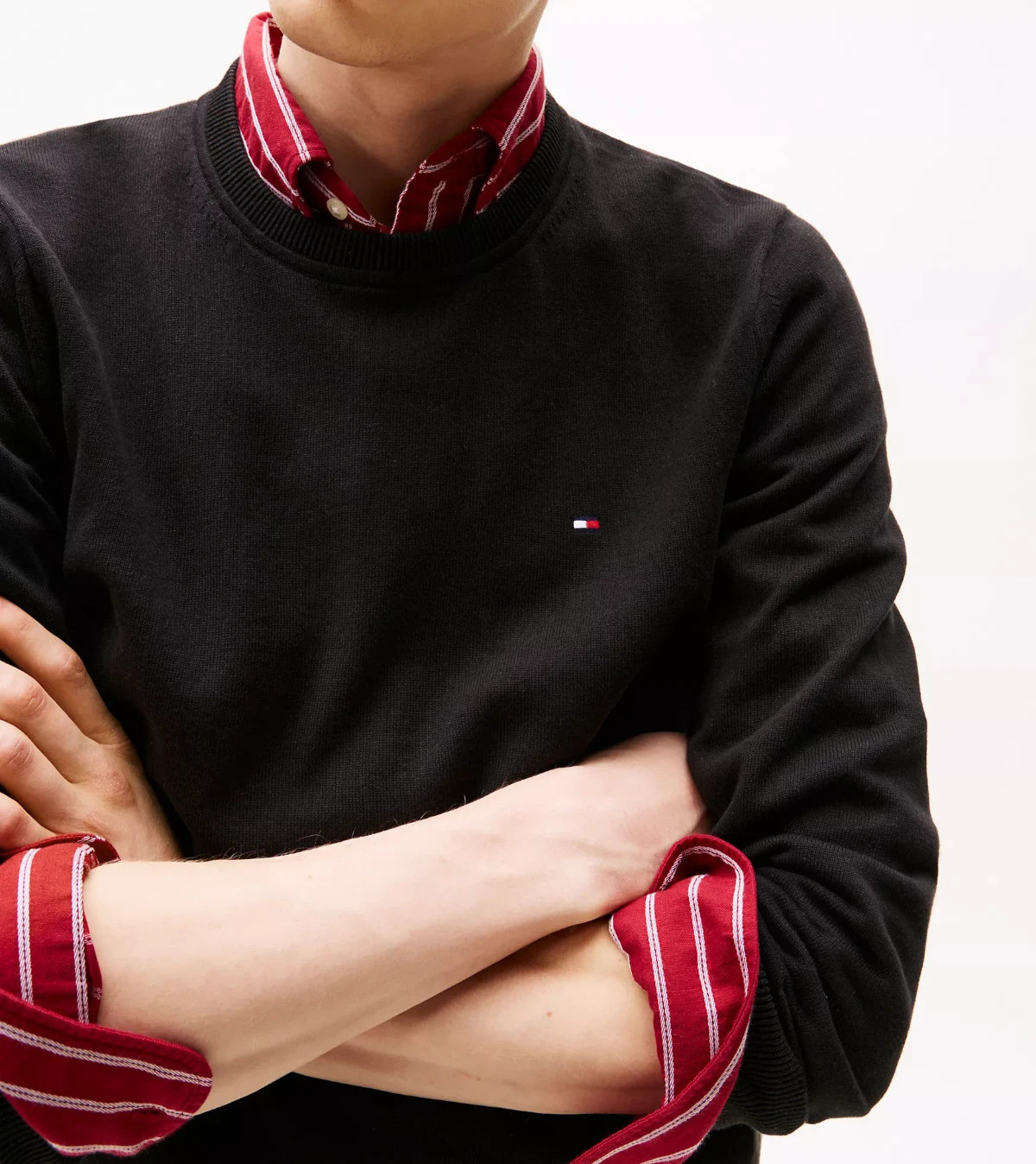 Tommy Hilfiger Men's Regular Fit Essential Solid Cotton Classic Crewneck Sweater image 5