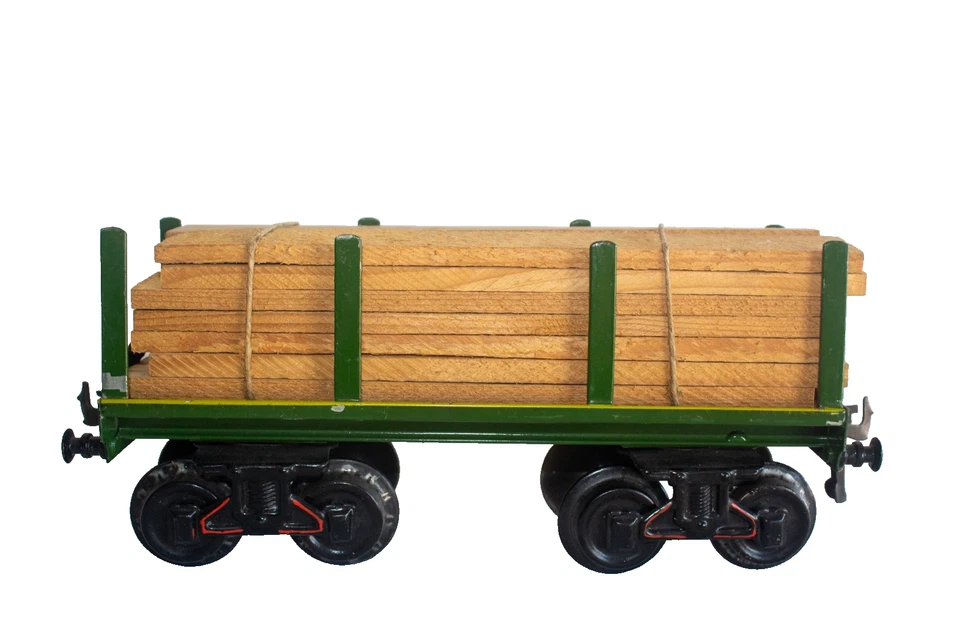 1910-1915 Pre-War  Bing 1-gauge large wood carrier freight wagon - Image 3 of 4