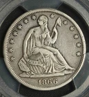 1866 S PCGS Genuine - VF Details Motto Seated Liberty Half Dollar
