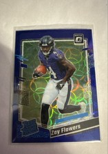 2023 Panini Donruss Optic - Rated Rookie Zay Flowers #210 Blue Scope Prizm (RC)