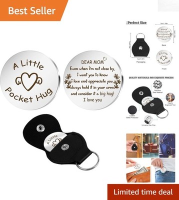 Versatile Pocket Hug Gifts - Personalized Leather Keychain & Heart Token for All