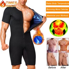 Heat Trapping Mens Sauna Sweat Suits Bodysuit Fat Burner Thermo Shaper Trainer