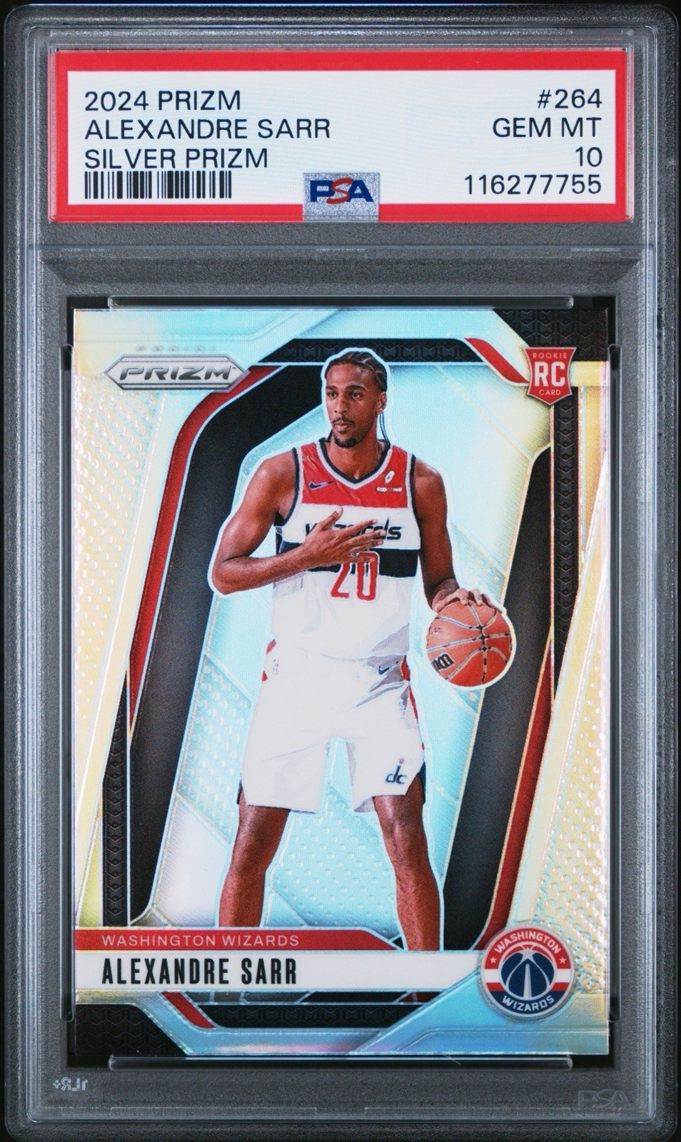 2024 PANINI PRIZM #264 ALEXANDRE SARR SILVER PRIZM PSA 10 Gem Mint