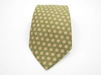 HERMES  used tie pattern regular pattern yellow  … - image 1