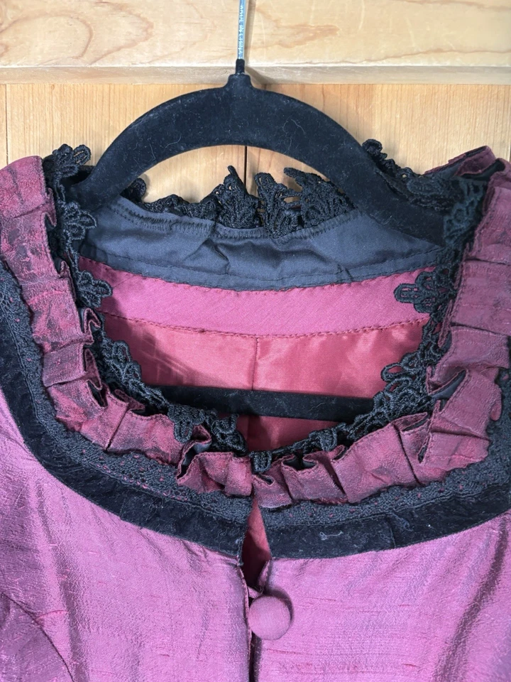 Blusa Ajustada Punk Manga Larga Gótica Victoriana Steampunk Estilo Vampiro De Colección XXS Foto 4 de 4