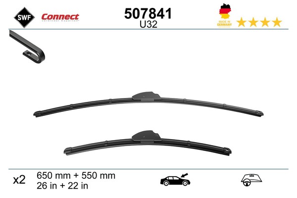 Wischblatt Scheibenwischer Connect Made IN Germany SWF 507841 FüR Mercedes W168-image
