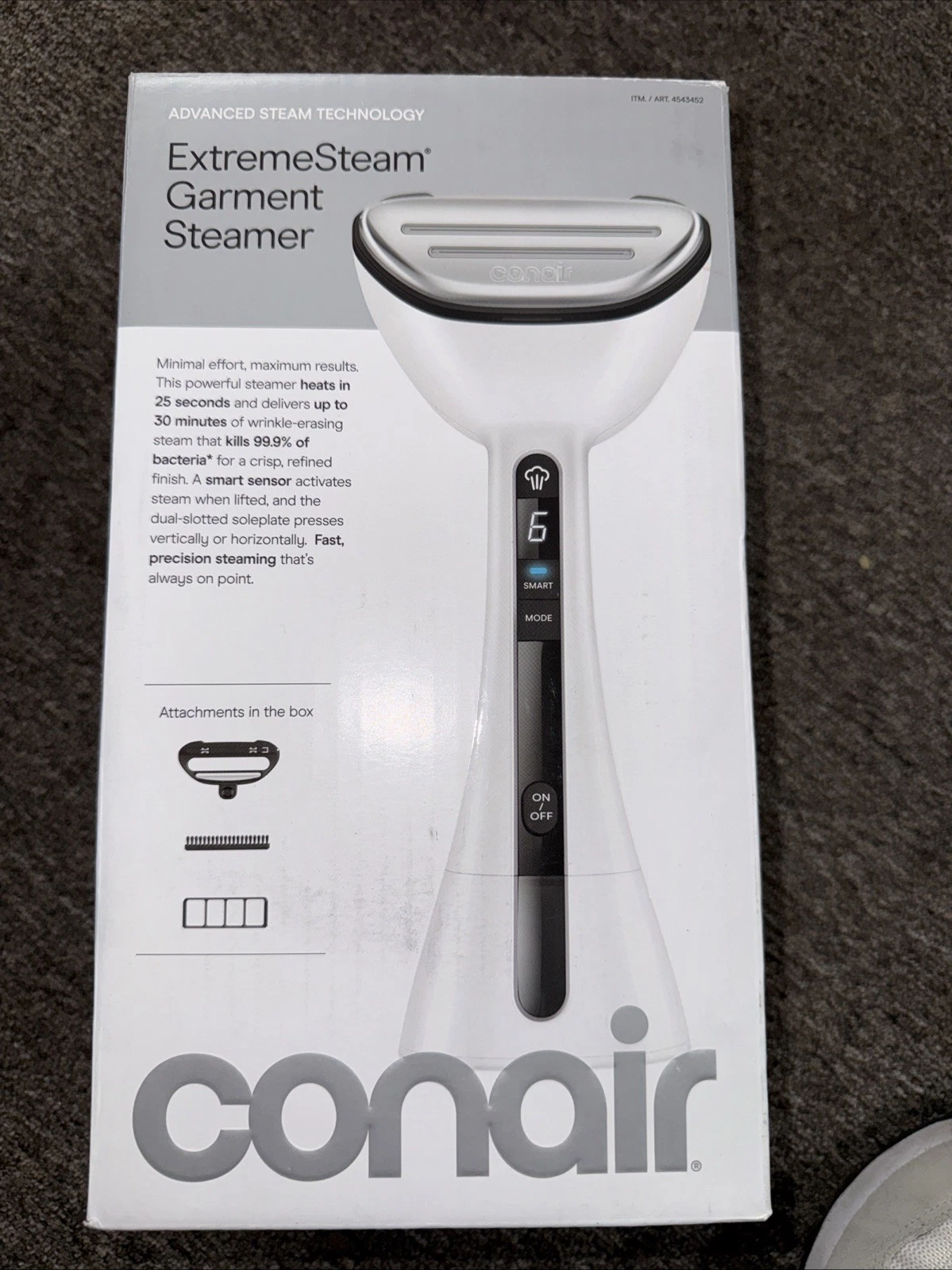 Conair ExtremeSteam Garment Steamer w/ Attachments Box Tested Works - OPEN BOX