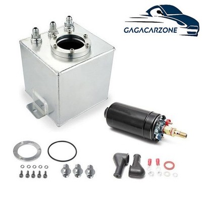 With High Flow 044 Fuel Pump 2L Aluminum Swirl Fuel Surge Tank for AN6 Fitting