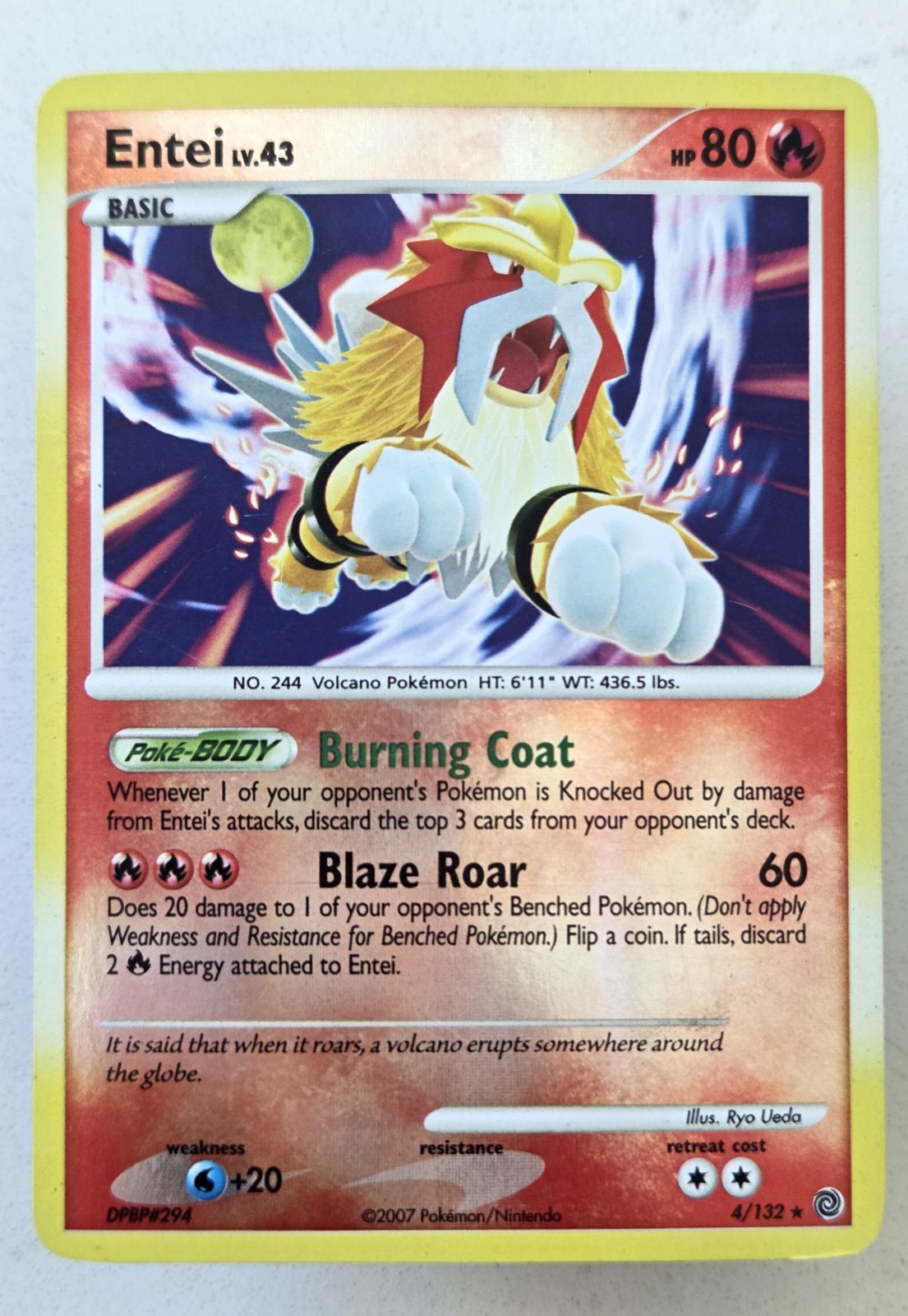 Entei 4/132 Diamond & Pearl Secret Wonders REVERSE Holo 2007 Pokemon