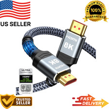 Highwings 8K 4K HDMI Cable 48Gbps Ultra High Speed Braided Cord 6.6FT HDTV PS5