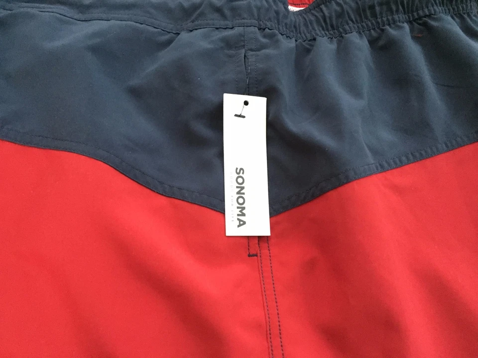Pantalones cortos de natación Sonoma para hombre talla XXLLARGE, color azul/rojo, nuevos con etiquetas Foto 3 de 4
