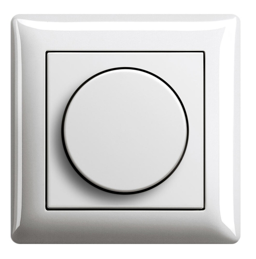 EBROM® inbouw UNIVERSAL LED dimmer draaiknop faseafsnijding faseaansnijding LED 3-150 Watt, halogeen 10-400 W/VAde AllesDimmer Busch Jäger centrale schijf 2115-914 in Balance Si alpinewit