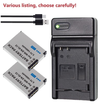 EN-EL12 Battery or Charger For Nikon Coolpix AW110 S6000 S6100 S6300 S8200  S9200