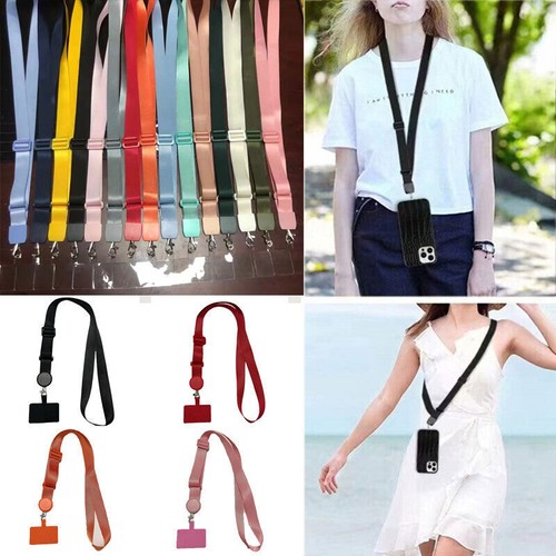 Universal Crossbody Nylon Patch Phone Lanyards Mobile Strap Lanyard Adjustable ∧