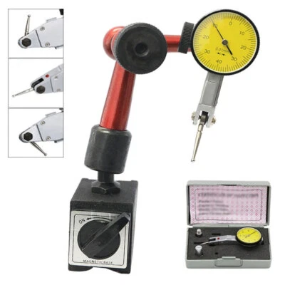 Precision Dial Test Indicator DTI Gauge + Flexible Magnetic Base Holder Stand UK