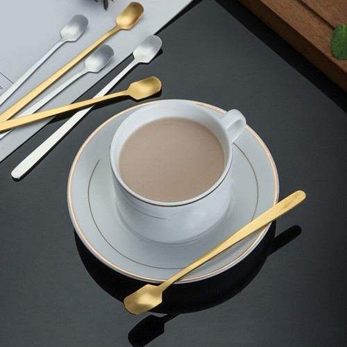 Cuchara de café de cabeza cuadrada cucharadita de metal de acero cuchara de postre - Imagen 4 de 15