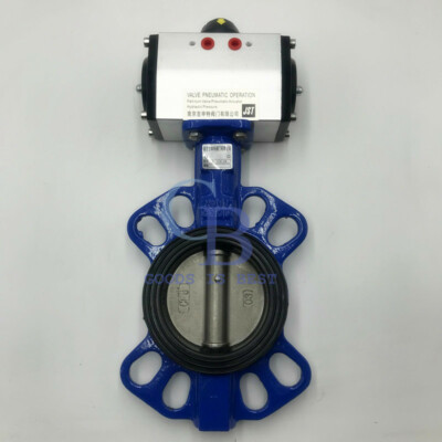 3'' DN80 Double Acting Pneumatic Butterfly Valve Wafer Type EPDM Sealing
