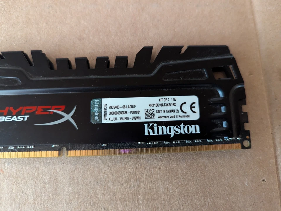 KINGSTON 8GB (KHX18C10AT3K2/16X) DIMM 1866 MHZ PC3-15000 DDR3 MEMORY RAM B6-5(26 - Image 3 of 4