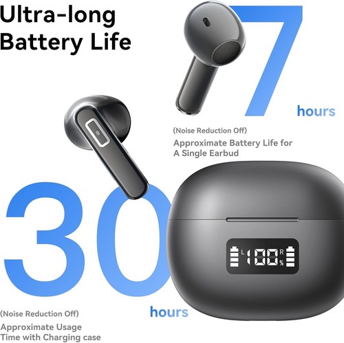 Wireless Earbuds, Ultra Long Playtime, LED Power Display,Fast Charging, Headphon - Picture 2 of 9
