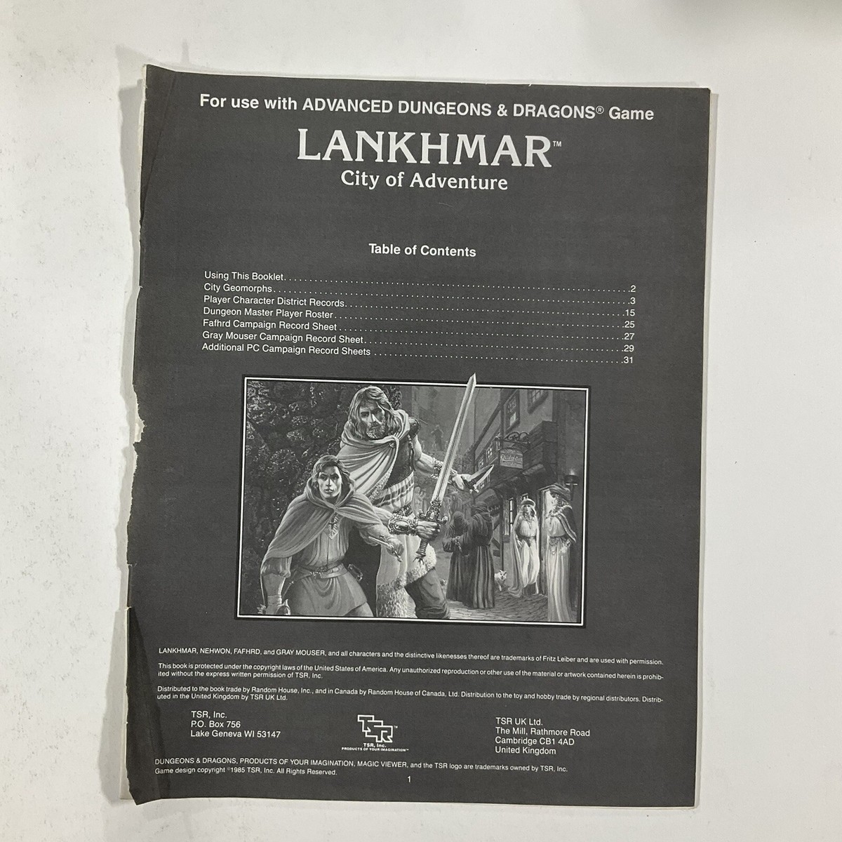 アート・デザイン・音楽 AD&D 2ED lankhmar city of adventure AD&D LANKHMAR CITY OF ADVENTURE ADVANCED DUNGEONS & DRAGONS