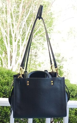 Coach 1941 Rogue 25 C3877 Black Leather Satchel Triple Compartment