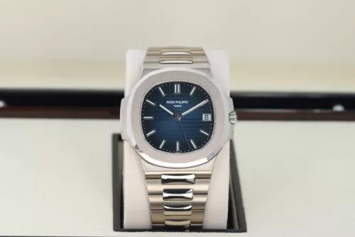 Patek Philippe 5811/1G Nautilus 18kt White Gold on Bracelet Stunning Sunburst
