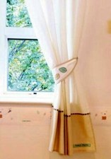 137 x 137cm Tab Top BABYSTYLE Teddy's Playtime CURTAINS & TIE BACKS Beige