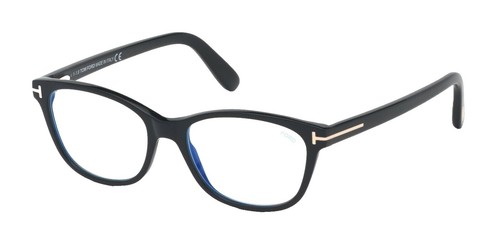 Tom Ford Eyeglasses Frames TF5523-B 001 Black Gold Square Full Rim